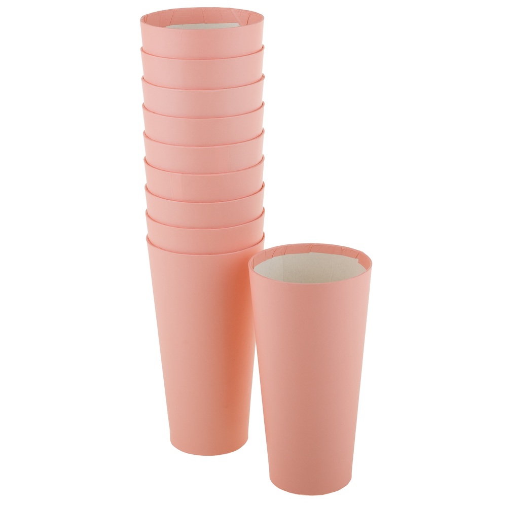Коробка-кашпо "Конус", D9,5xH18 см Персиковый