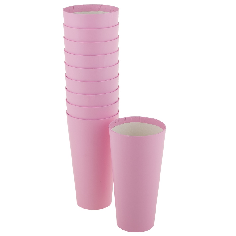 Коробка-кашпо "Конус", D9,5xH18 см Розовый