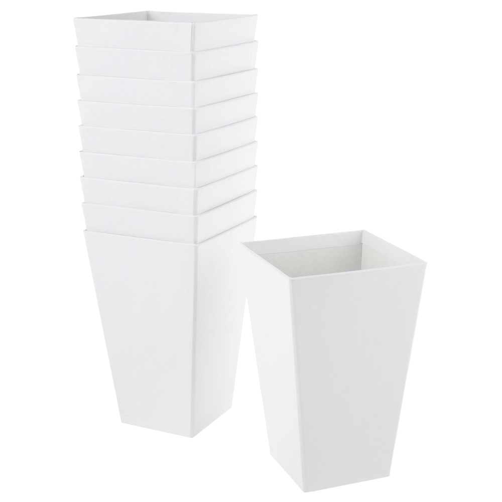 Коробка-кашпо "Трапеция", 9,5x9,5xH18 см Белый