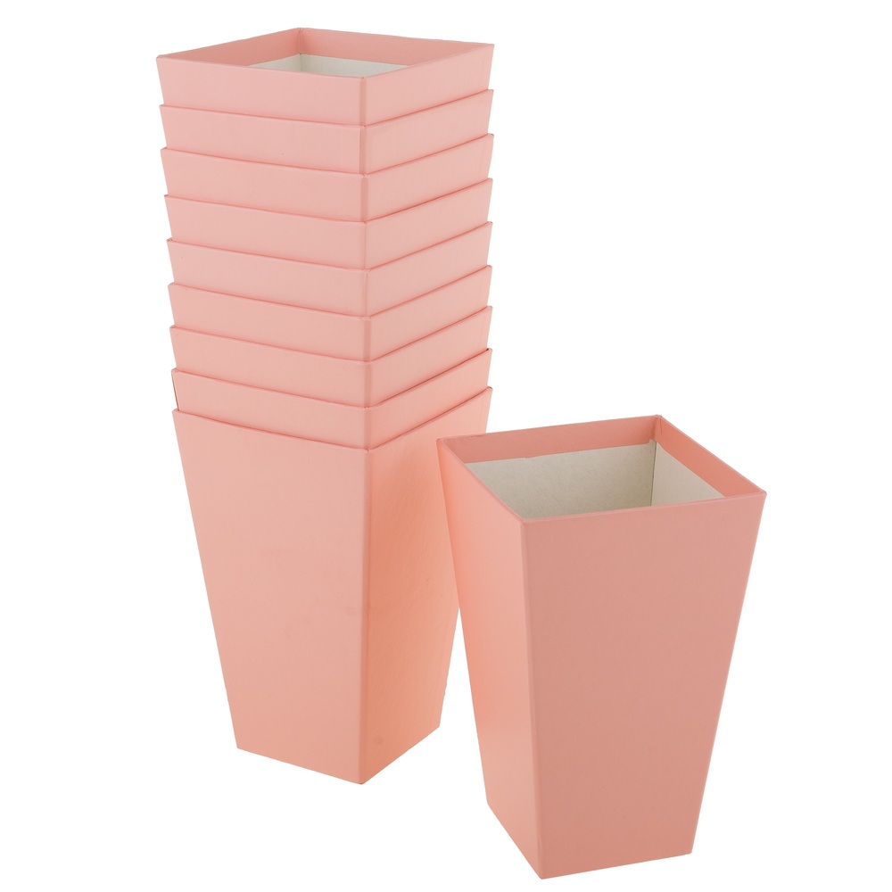 Коробка-кашпо "Трапеция", 9,5x9,5xH18 см Персиковый