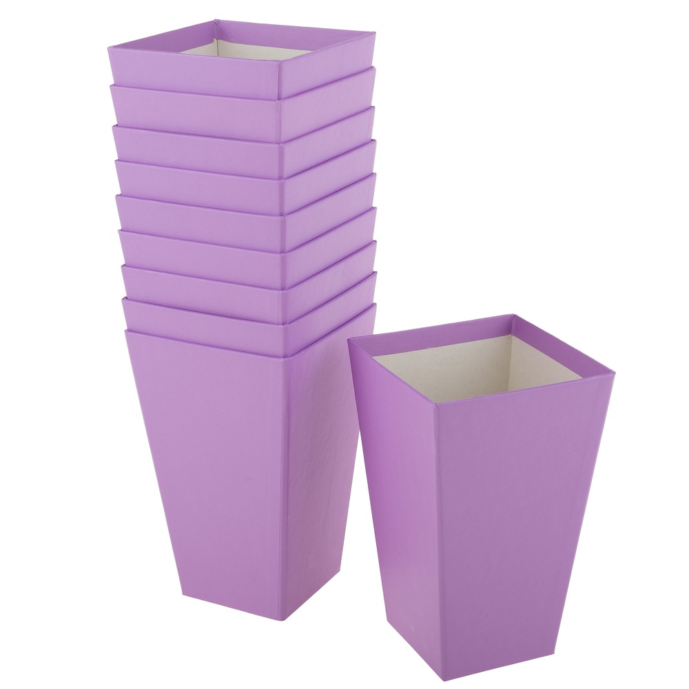 Коробка-кашпо "Трапеция", 9,5x9,5xH18 см Фиолетовый