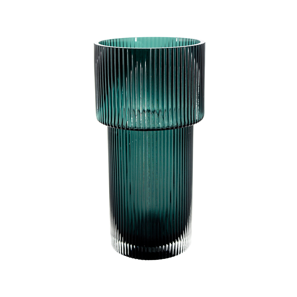 Ваза "Mars" (стекло), D15xH30 см Зеленый