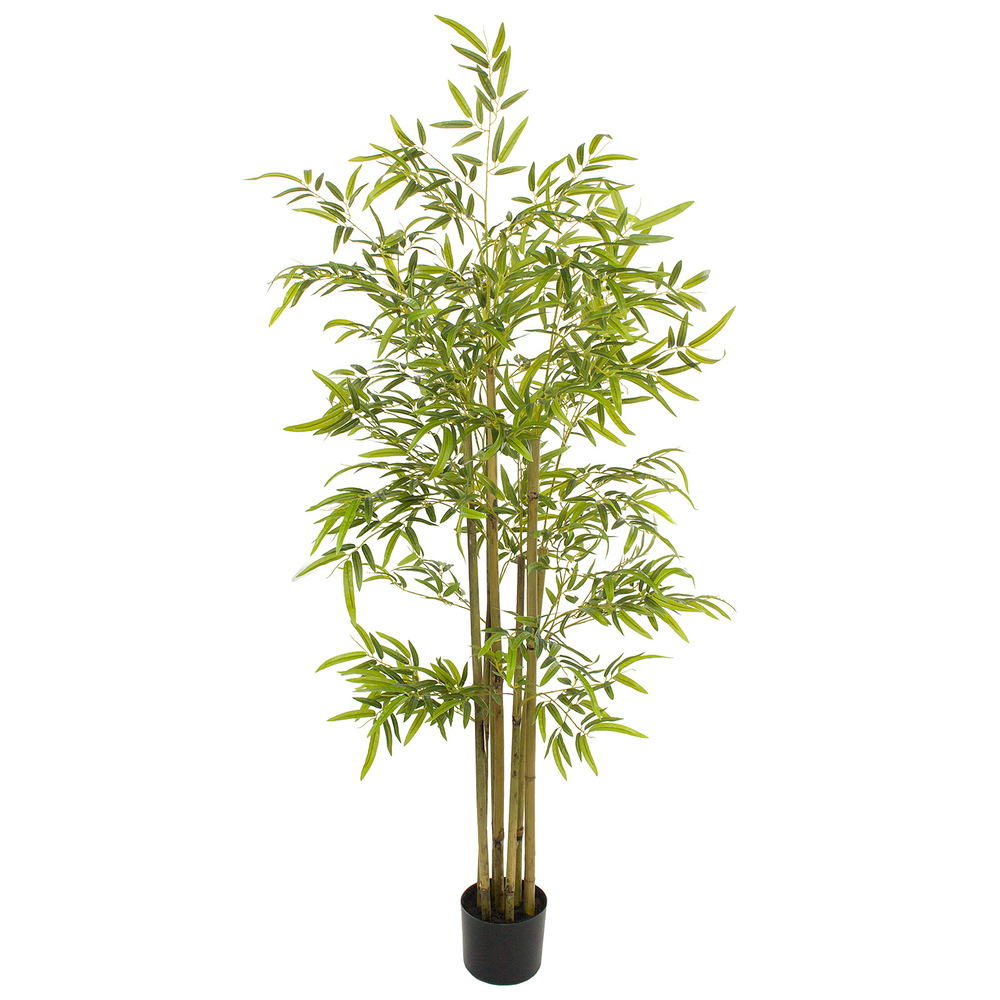Дерево искусственное в кашпо "Бамбук", H150 см, 1215 листьев Зеленый