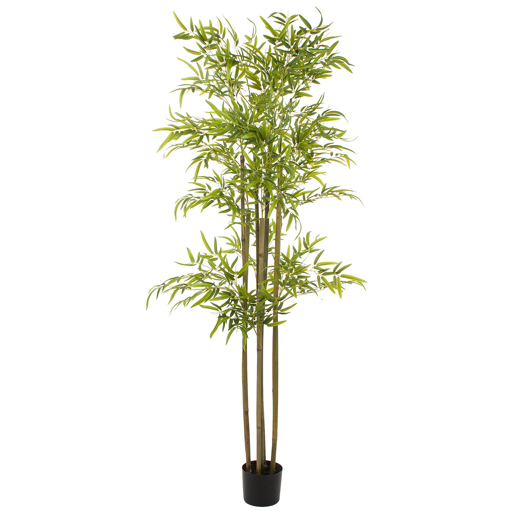 Дерево искусственное в кашпо "Бамбук", H180 см, 1485 листьев Зеленый