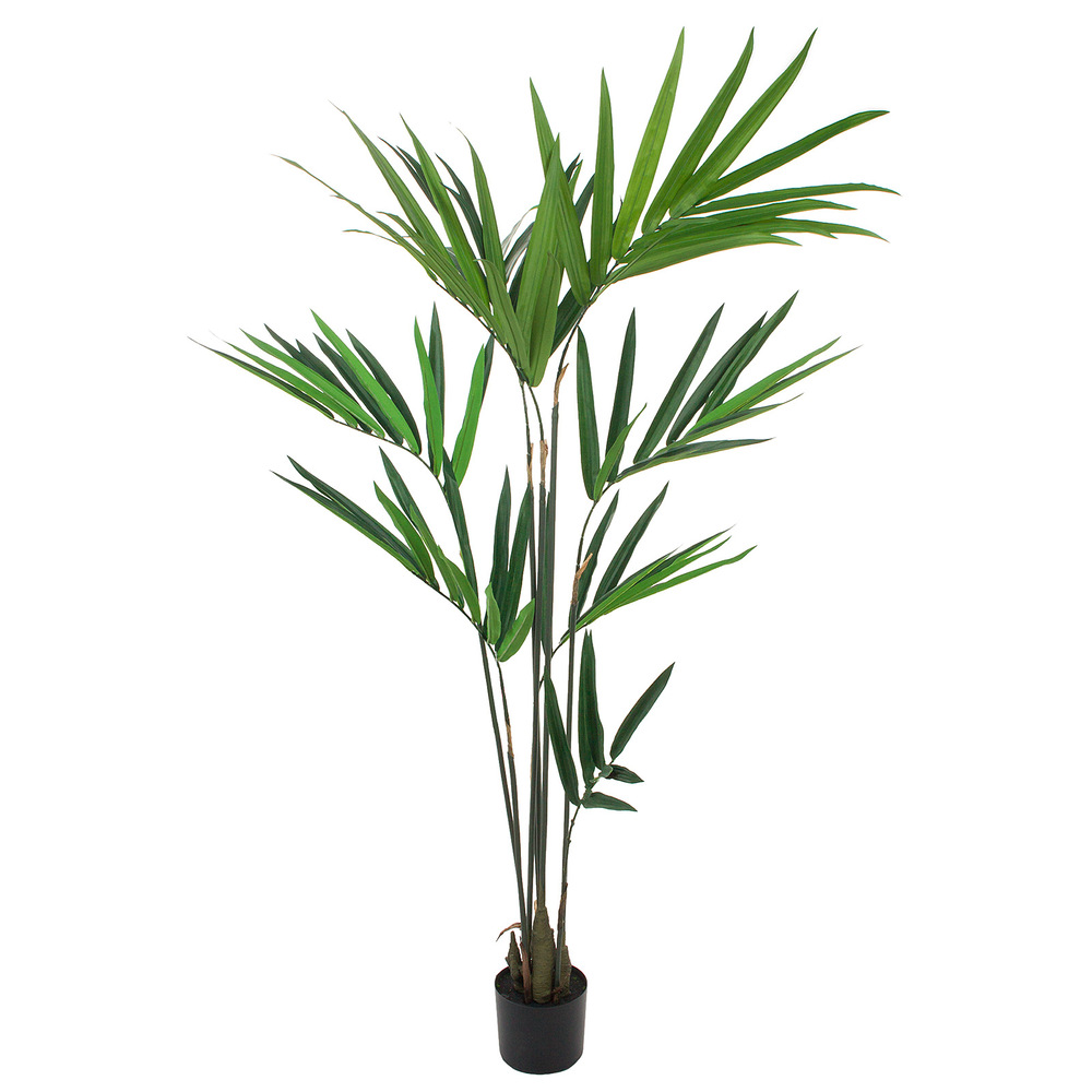 Дерево искусственное в кашпо "Пальма Кентия (Ховея)", Н152 см, 8 веток, 86 листьев Зеленый