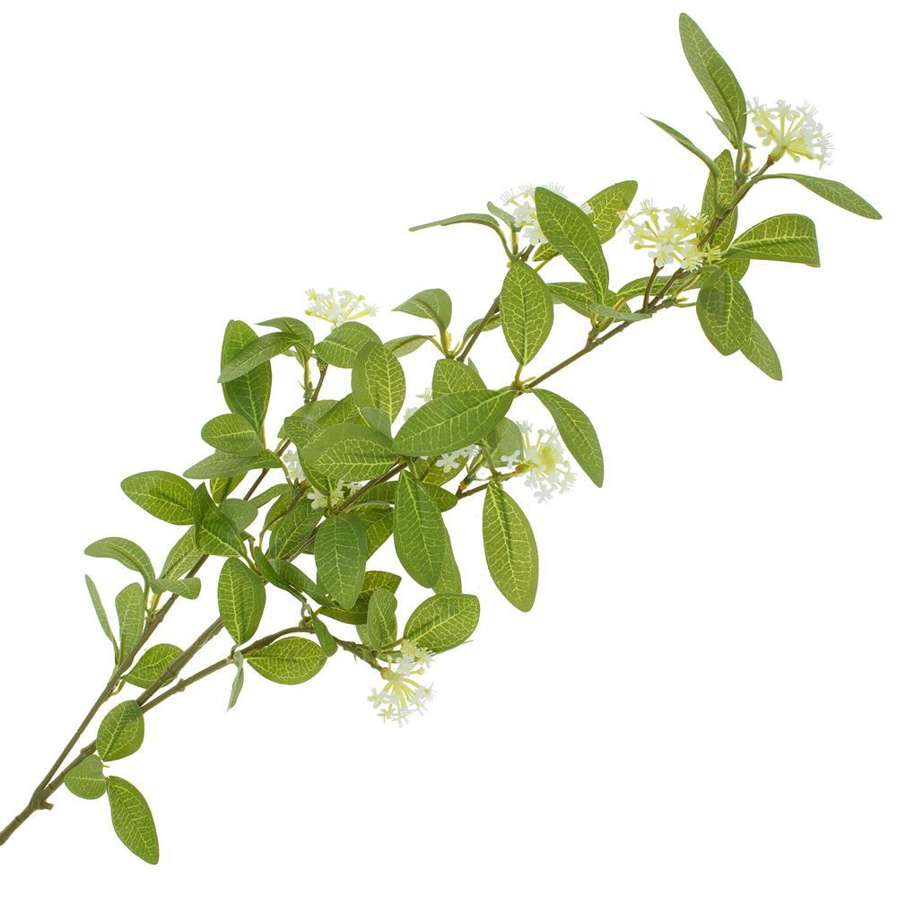Ветка искусственная, H90 см, с мелкими соцветиями Зеленый