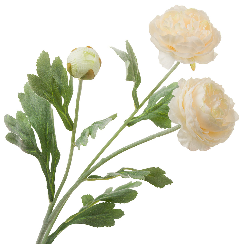 Цветок искусственный "Ранункулюс", H52 см Кремовый
