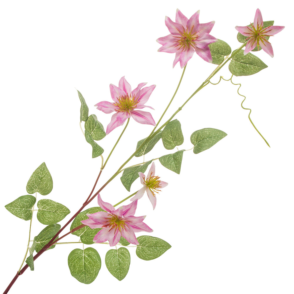 Цветок искусственный "Клематис", H78 см Розовый