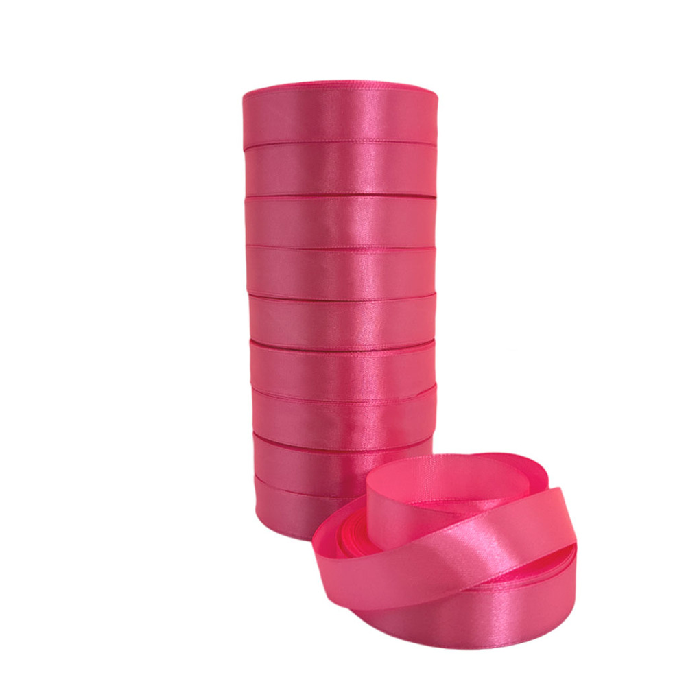 Лента атлас, 20 ммx25 ярд, набор (10 шт) Розовый
