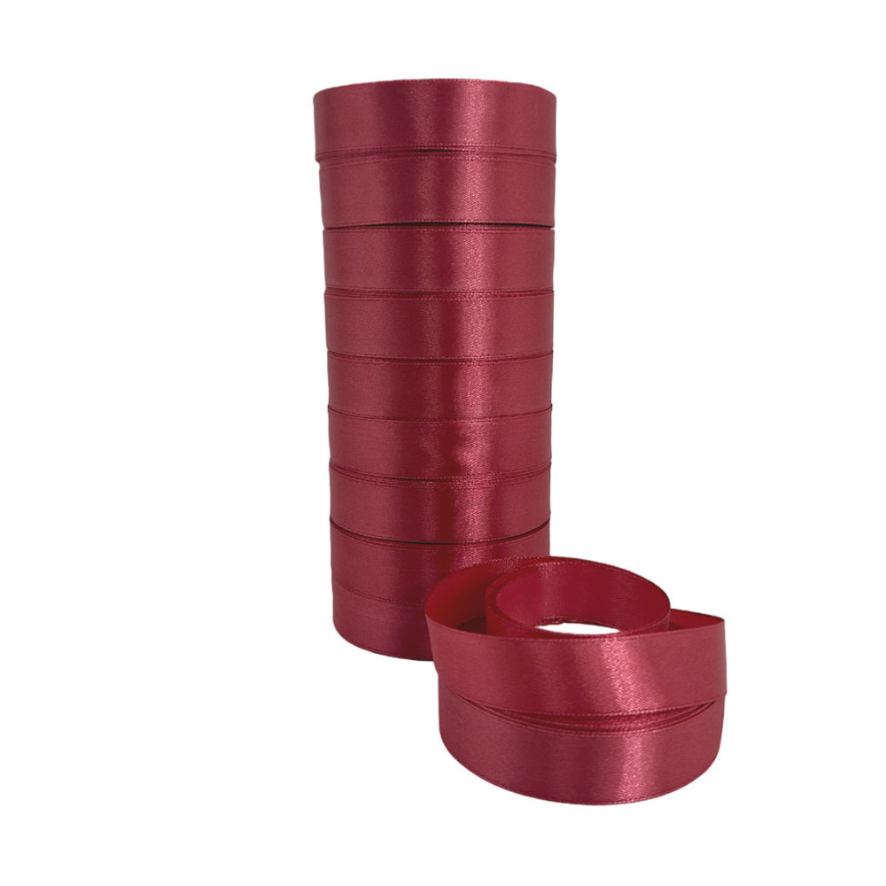 Лента атлас, 20 ммx25 ярд, набор (10 шт) Ягодный