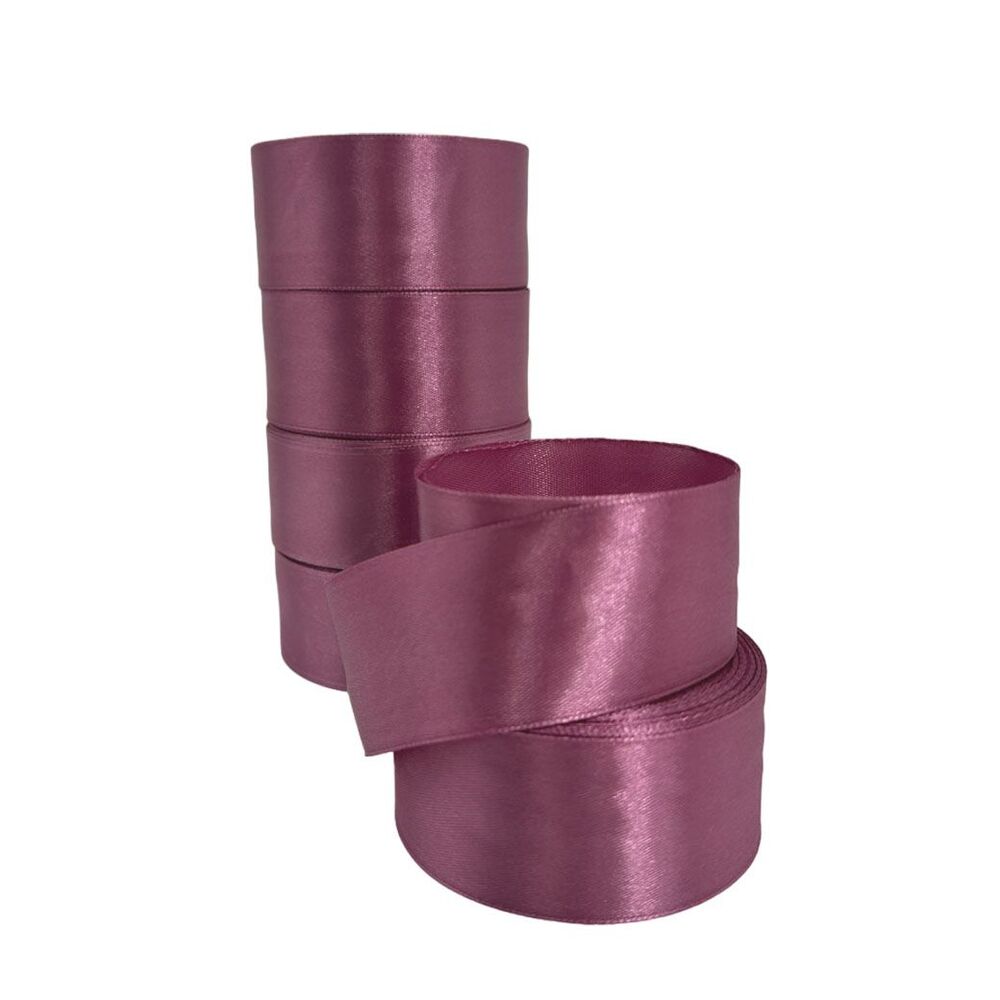Лента атлас, 40 ммx25 ярд, набор (5 шт) Сливовый