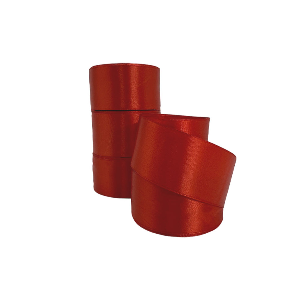 Лента атлас, 50 ммx25 ярд, набор (4 шт) Алый