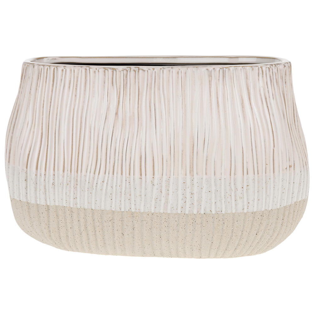 Кашпо "River" (керамика), D25,5х13,5хН16 см Серый