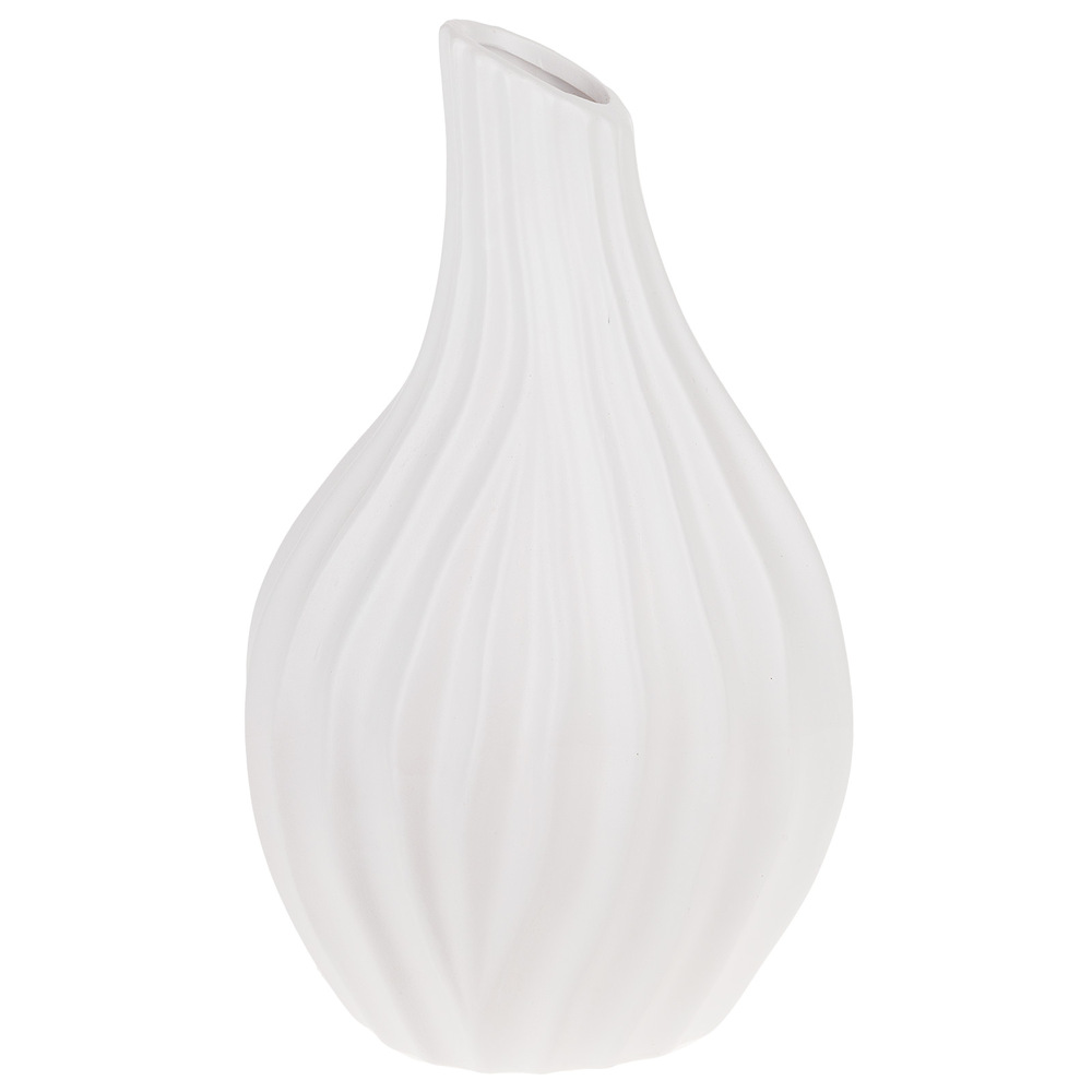 Ваза "Bauhaus" (керамика), D16х19,5хН31 см Белый