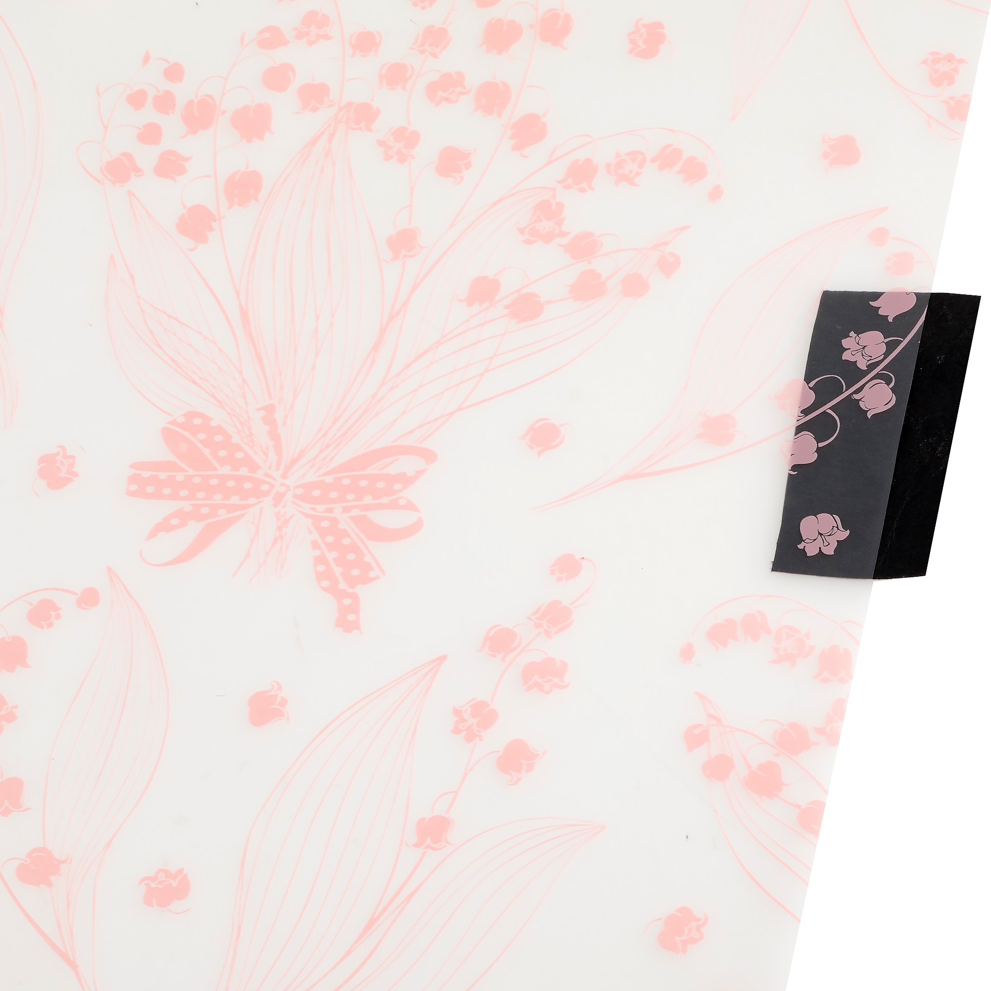 Пленка матовая "Цветы", 58х58 см, 55 mic, набор (20 шт) Светло-розовый