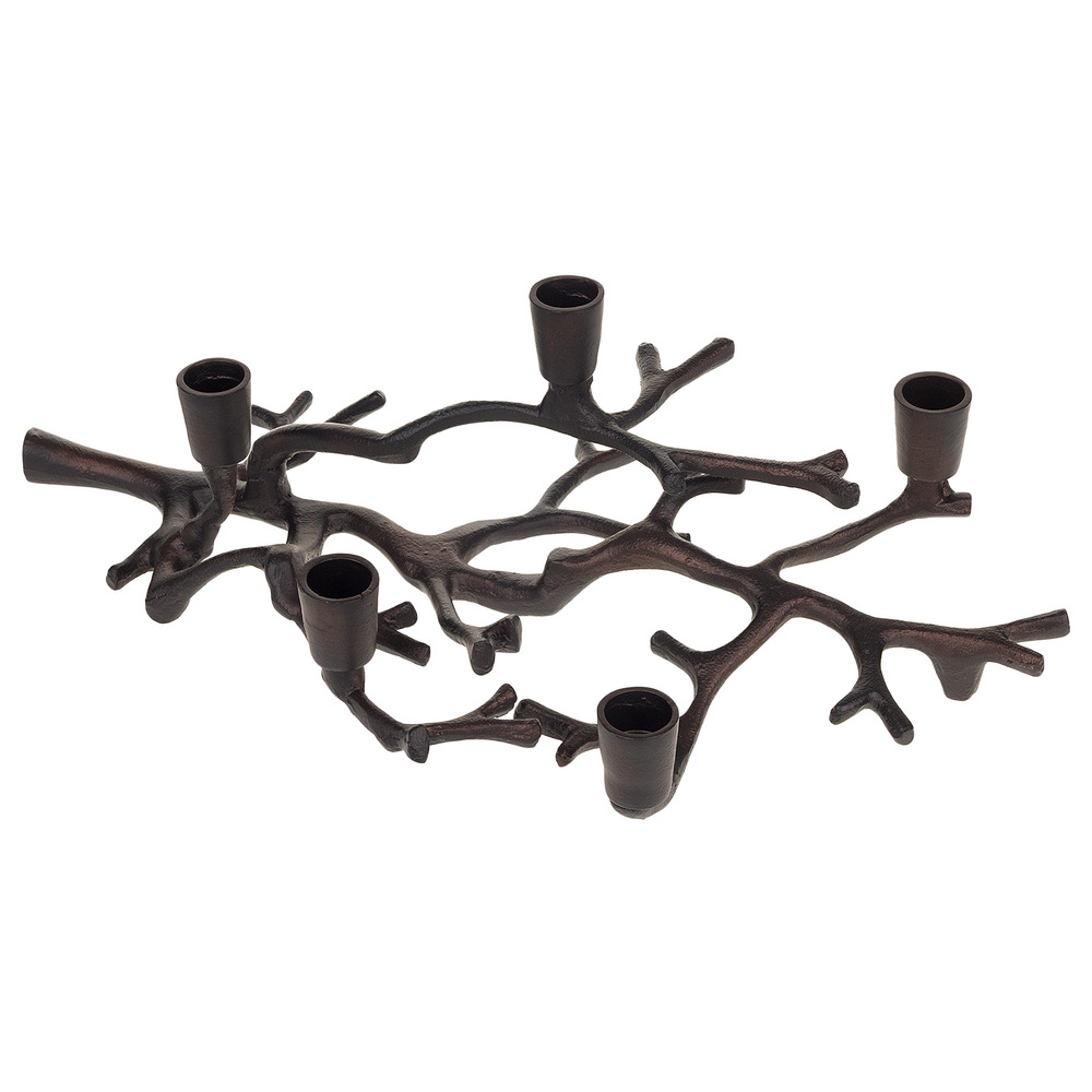 Подсвечник "Ветка дерева" (металл), 44х25хH13 см Бронзовый