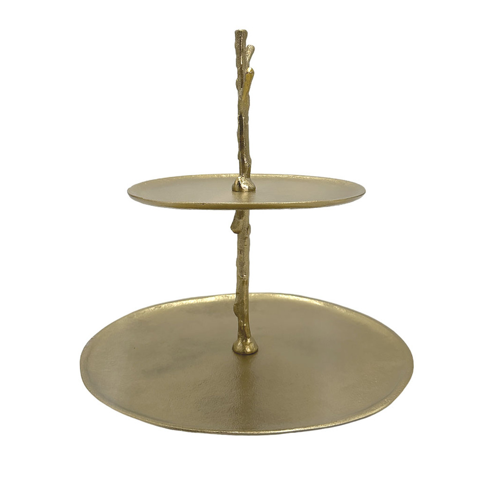 Подставка декоративная двухуровневая (металл), 27х30хH31 см Золотой