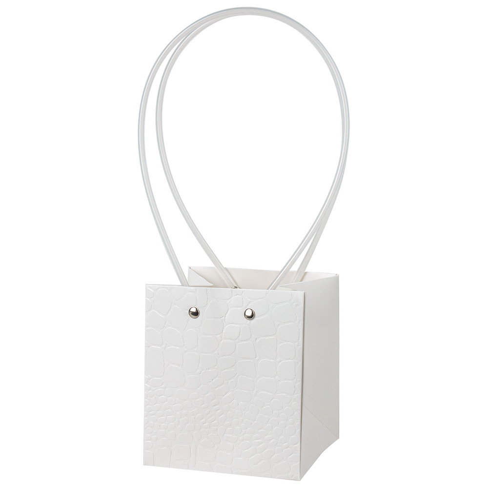 Сумка подарочная "Wild" (картон), 11,5x10,5xH13 см, набор (10 шт), с ламинацией Белый