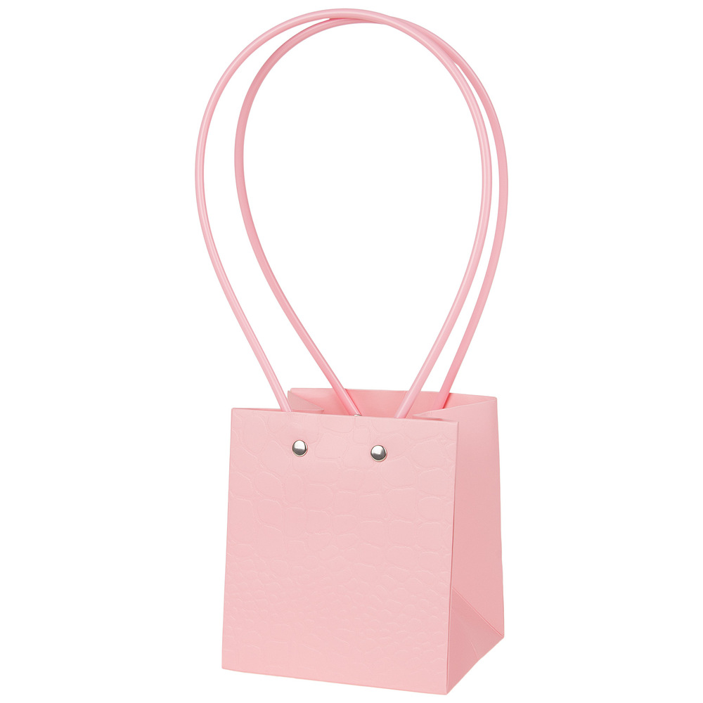 Сумка подарочная "Wild" (картон), 11,5x10,5xH13 см, набор (10 шт), с ламинацией Розовый