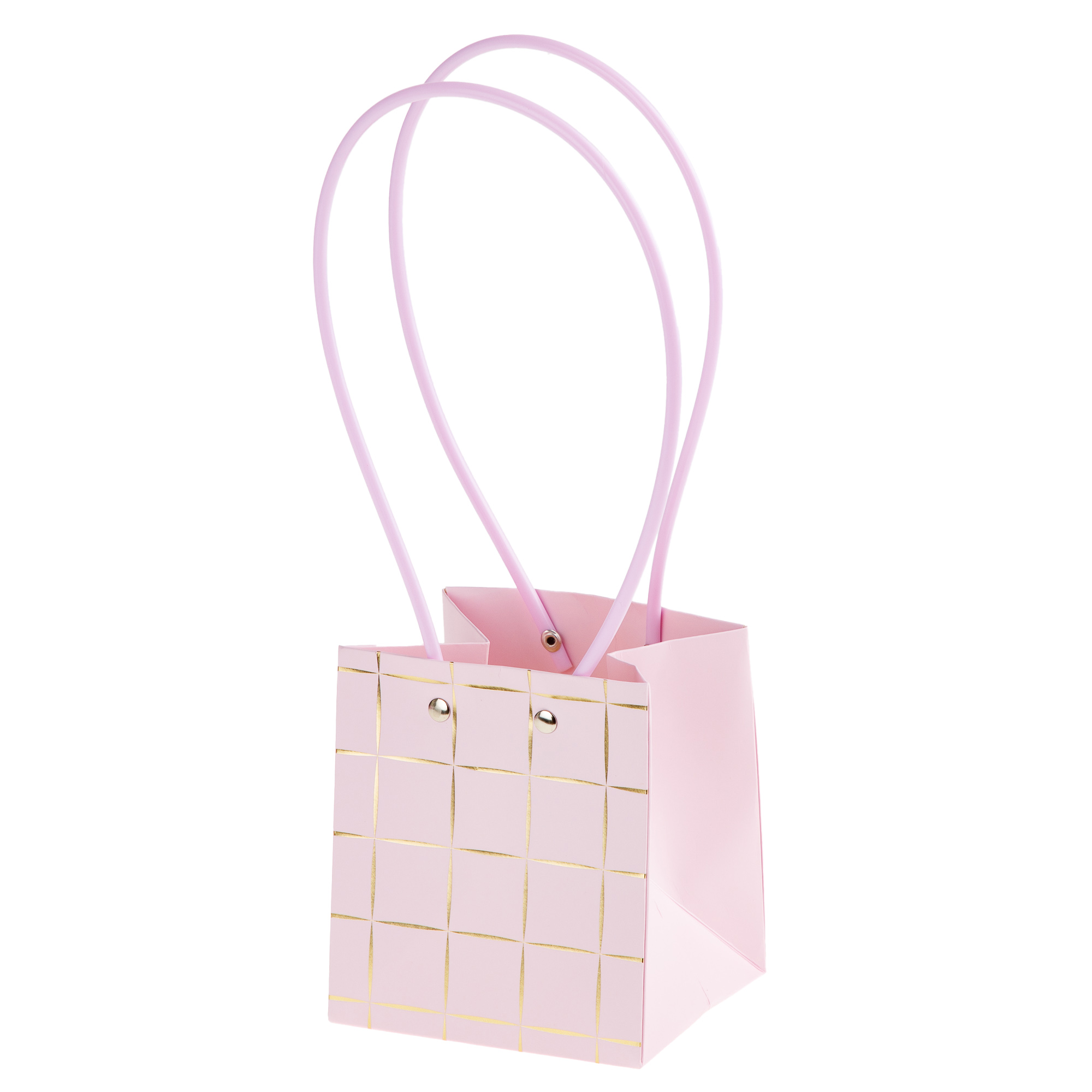 Сумка подарочная "Полосы" (картон), 11,5x10,5xH13 см, набор (10 шт), с ламинацией Сиреневый