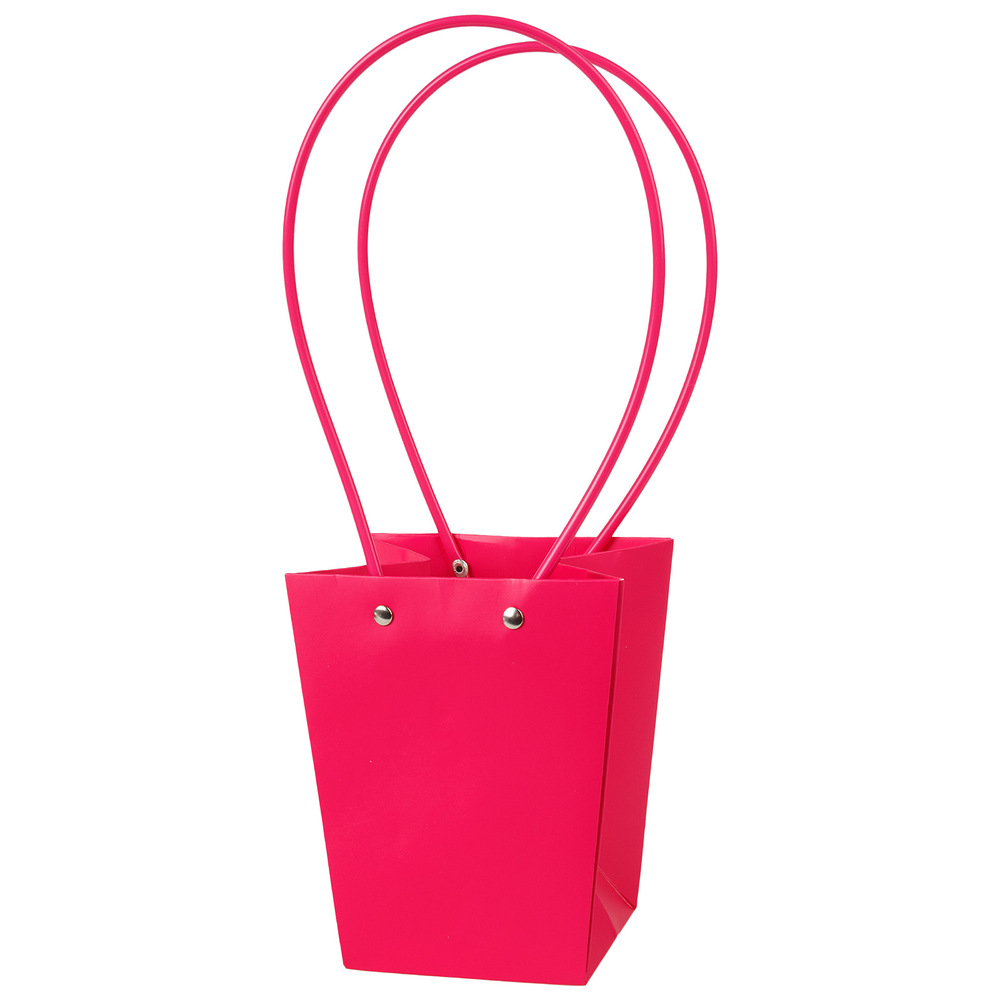 Сумка подарочная (картон), 13x9,5xH15,5 см, набор (10 шт), с ламинацией Фуксия