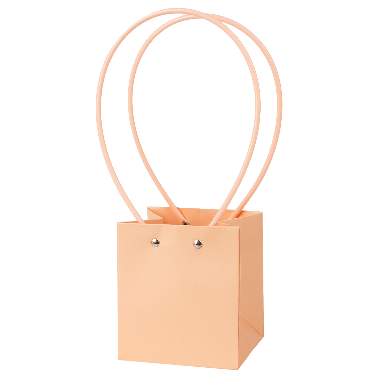 Сумка подарочная (картон), 11,5x10,5xH13 см, набор (10 шт), с ламинацией Персиковый