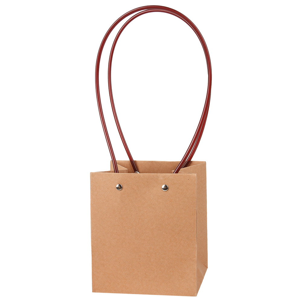 Сумка подарочная (картон), 13x12xH15 см, набор (10 шт), с ламинацией Натуральный