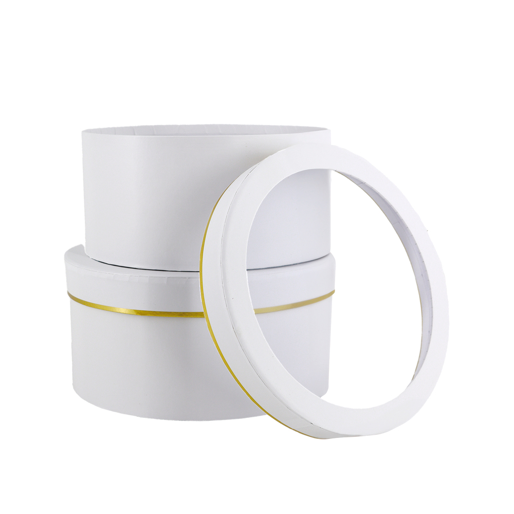 Коробка шляпная, D25хH12 см, D23хH11 см, набор (2 шт), с окном Белый