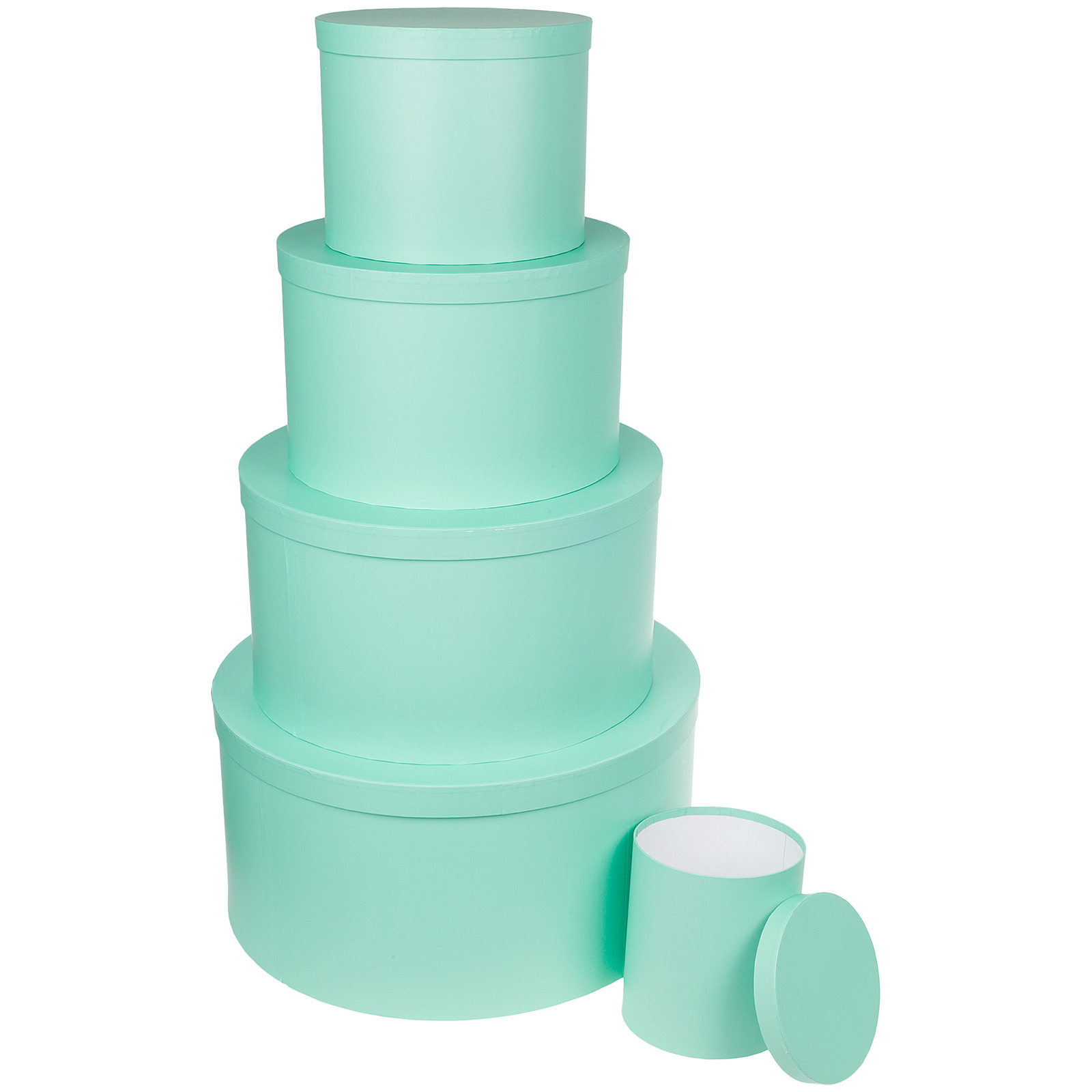 Коробка шляпная, D60xH30 см - D20xH22 см, набор (5 шт) Тиффани