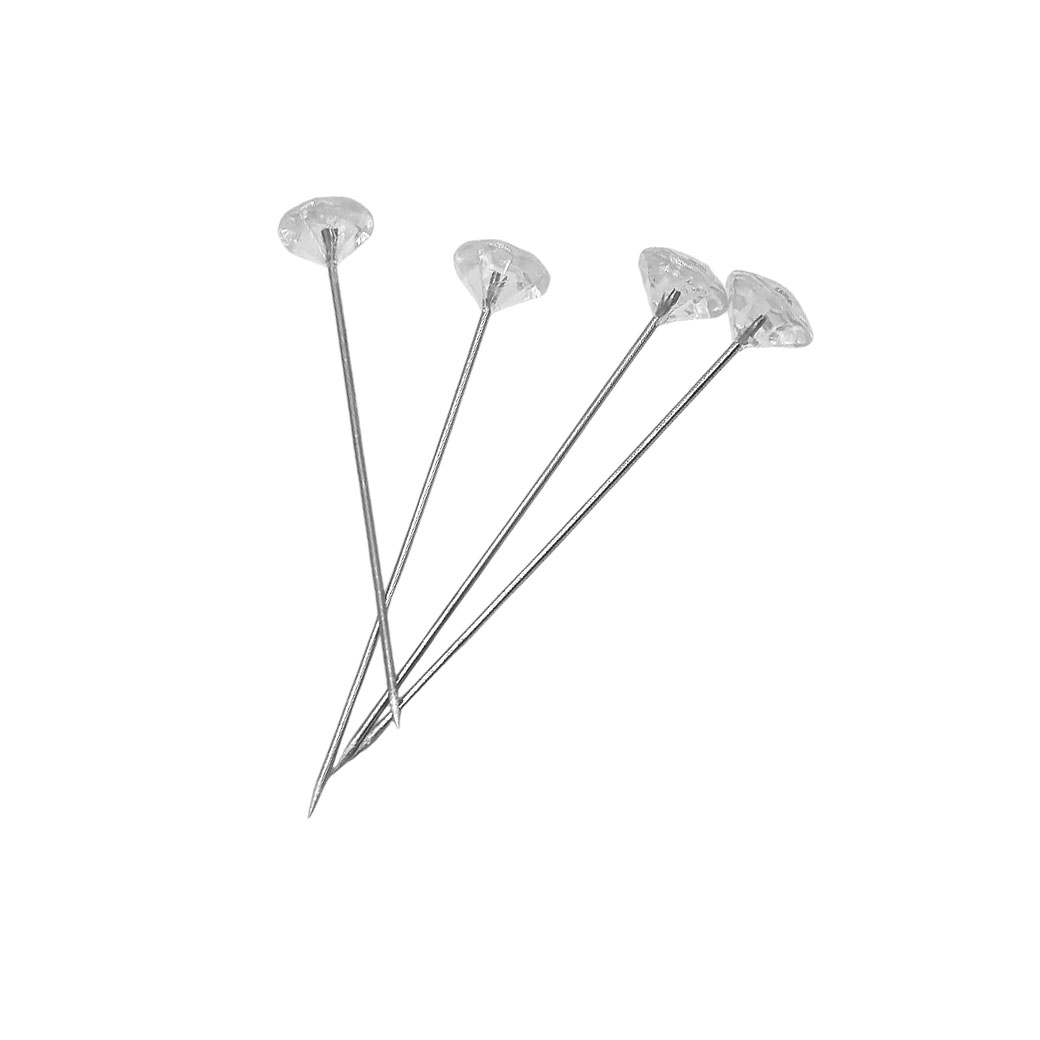 Булавки "Diamond Pins", D5 ммxH8 см, набор (100 шт) Прозрачный