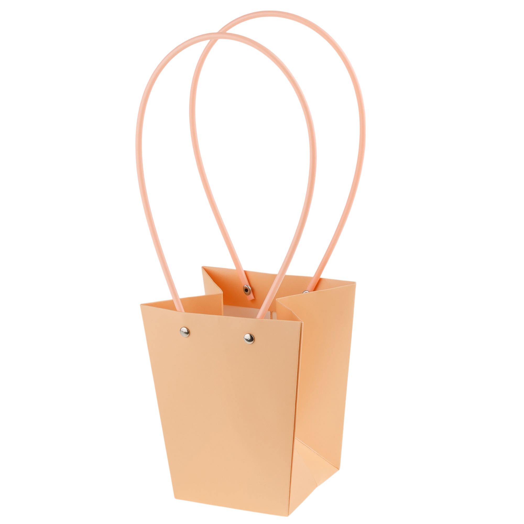 Сумка подарочная (картон), 13x9,5xH15,5 см, набор (10 шт), с ламинацией Персиковый