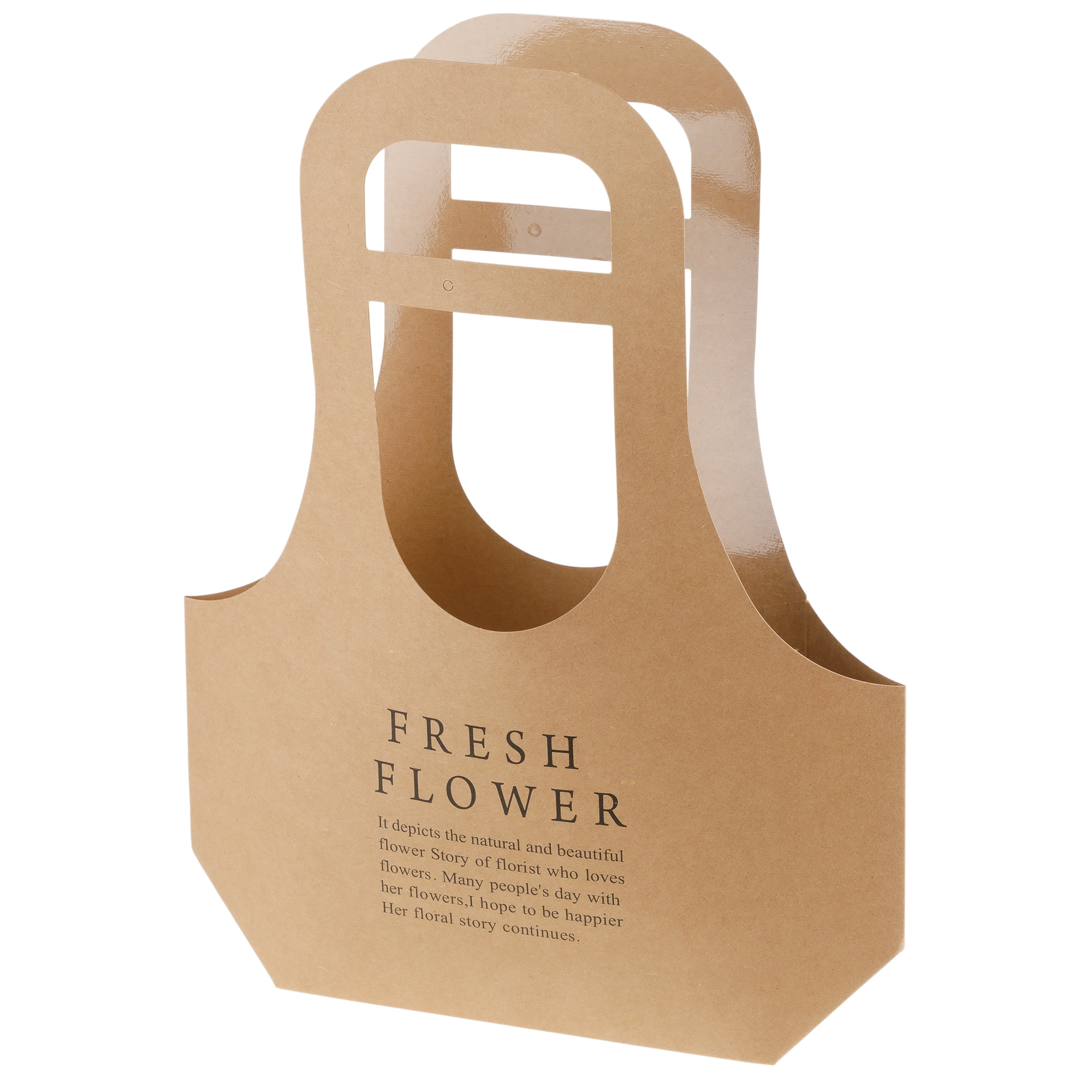 Сумка подарочная "Fresh Flowers" (картон), 31,5x10xH41 см, набор (10 шт) Коричневый