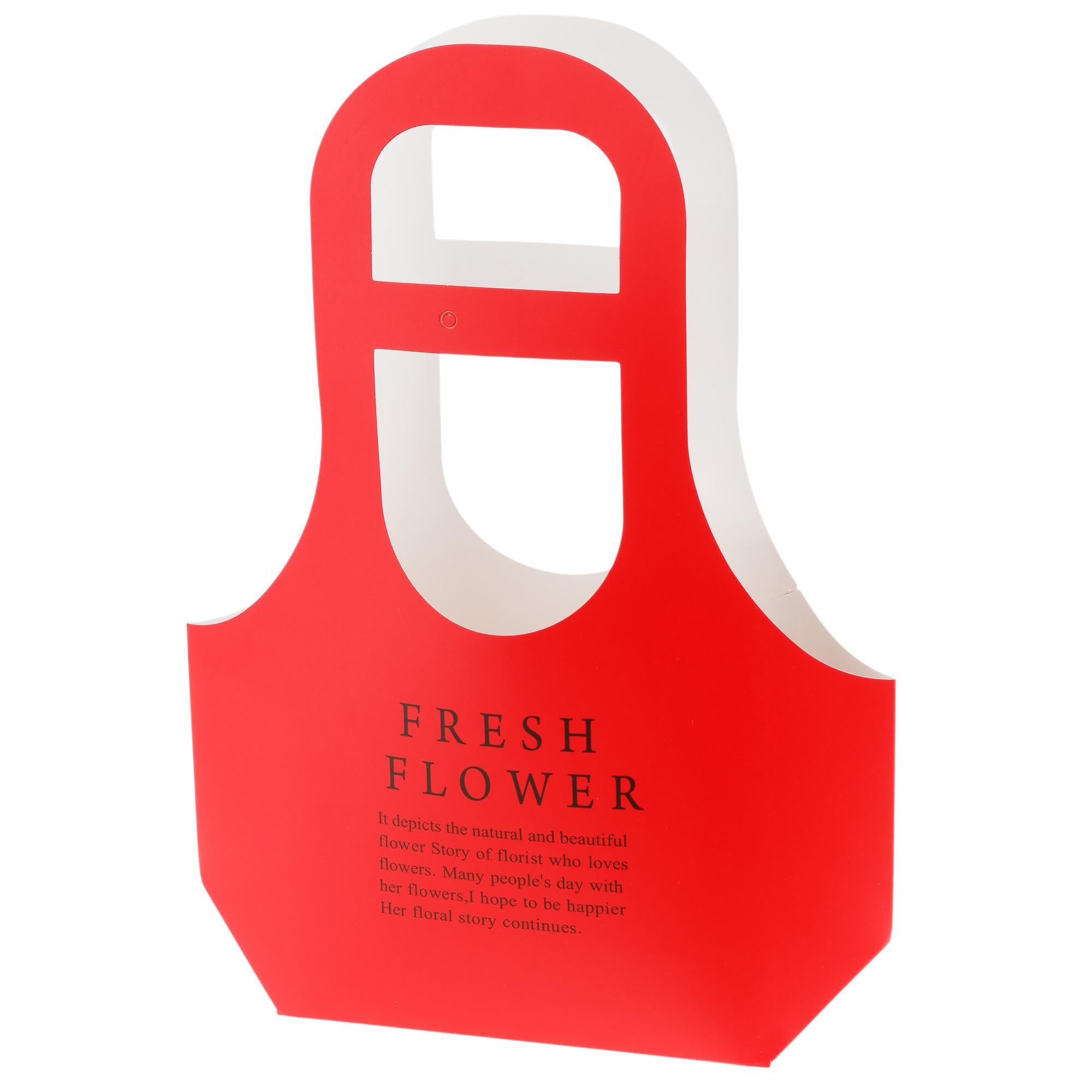 Сумка подарочная "Fresh Flowers" (картон), 25x9xH32 см, набор (10 шт) Красный