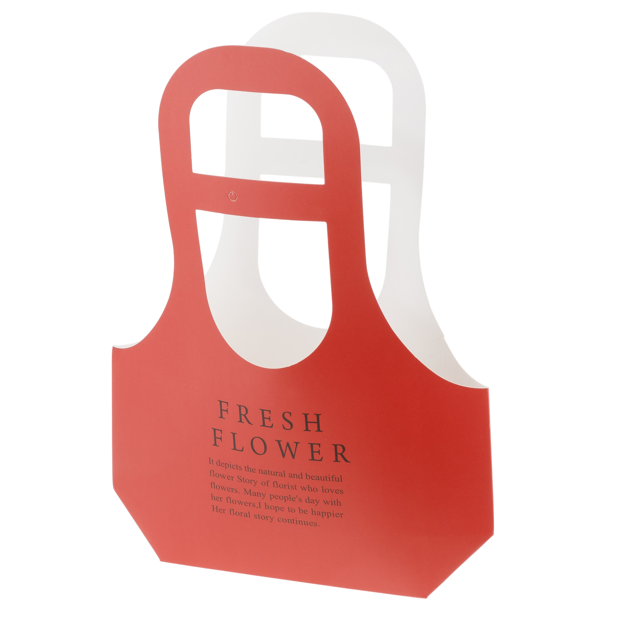 Сумка подарочная "Fresh Flowers" (картон), 25x9xH32 см, набор (10 шт) Темно-красный