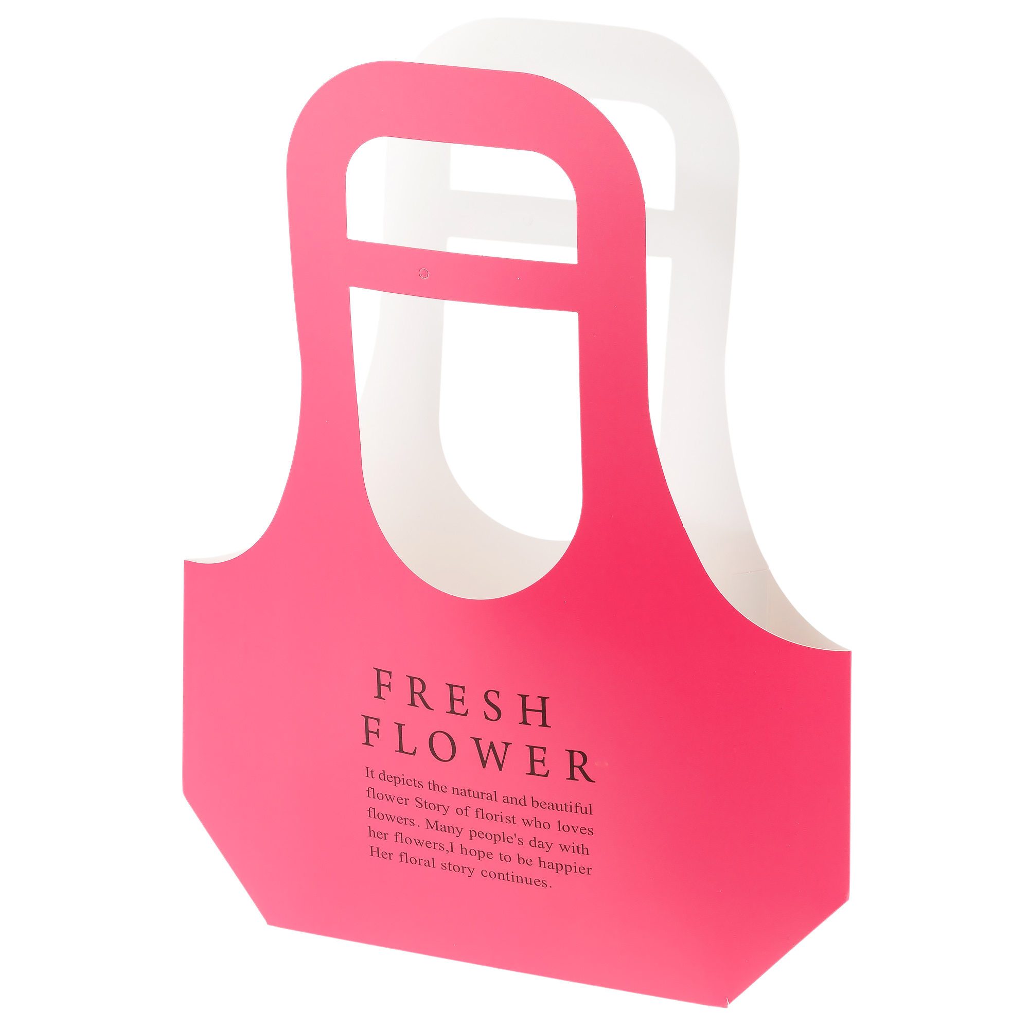 Сумка подарочная "Fresh Flowers" (картон), 31,5x10xH41 см, набор (10 шт) Фуксия