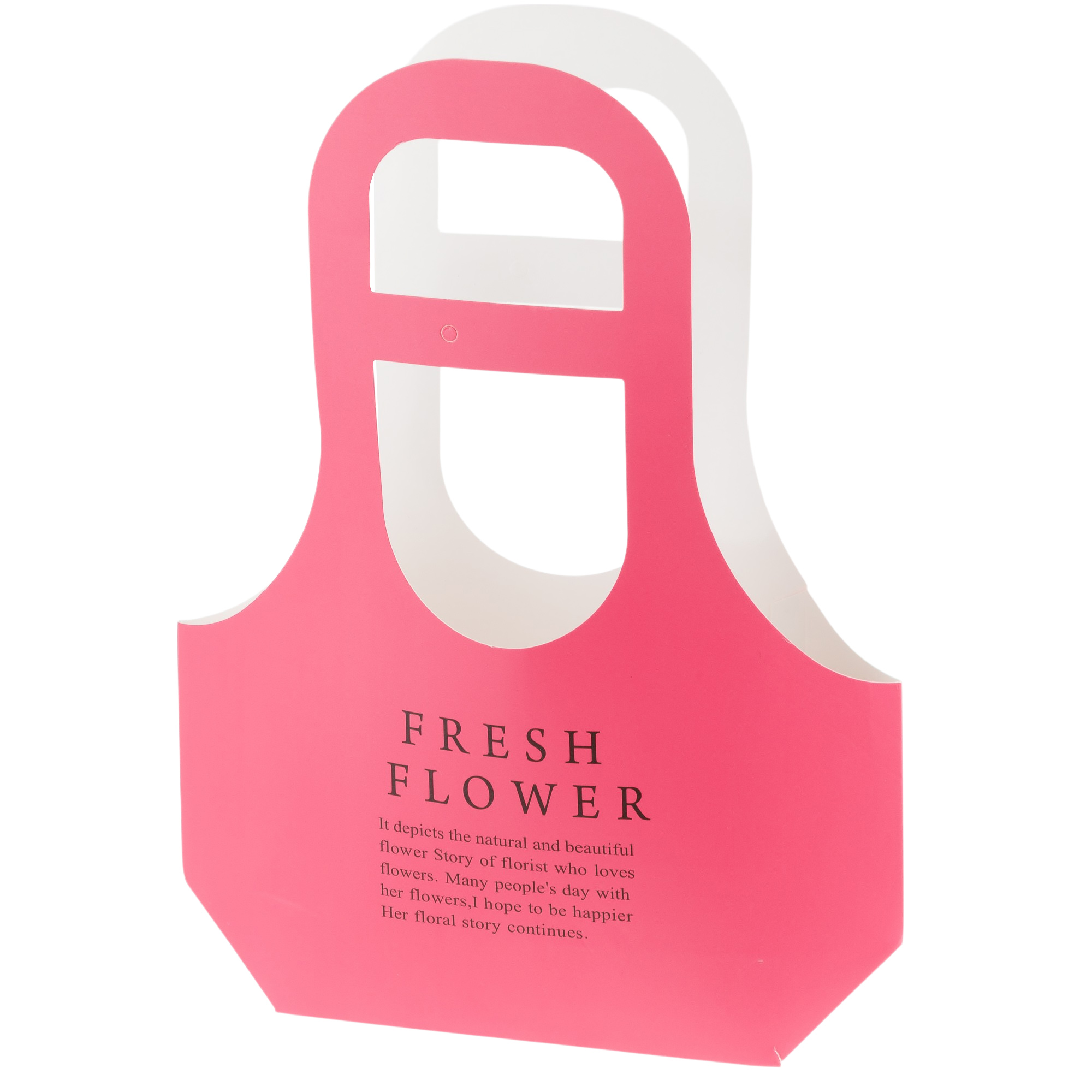 Сумка подарочная "Fresh Flowers" (картон), 25x9xH32 см, набор (10 шт) Фуксия