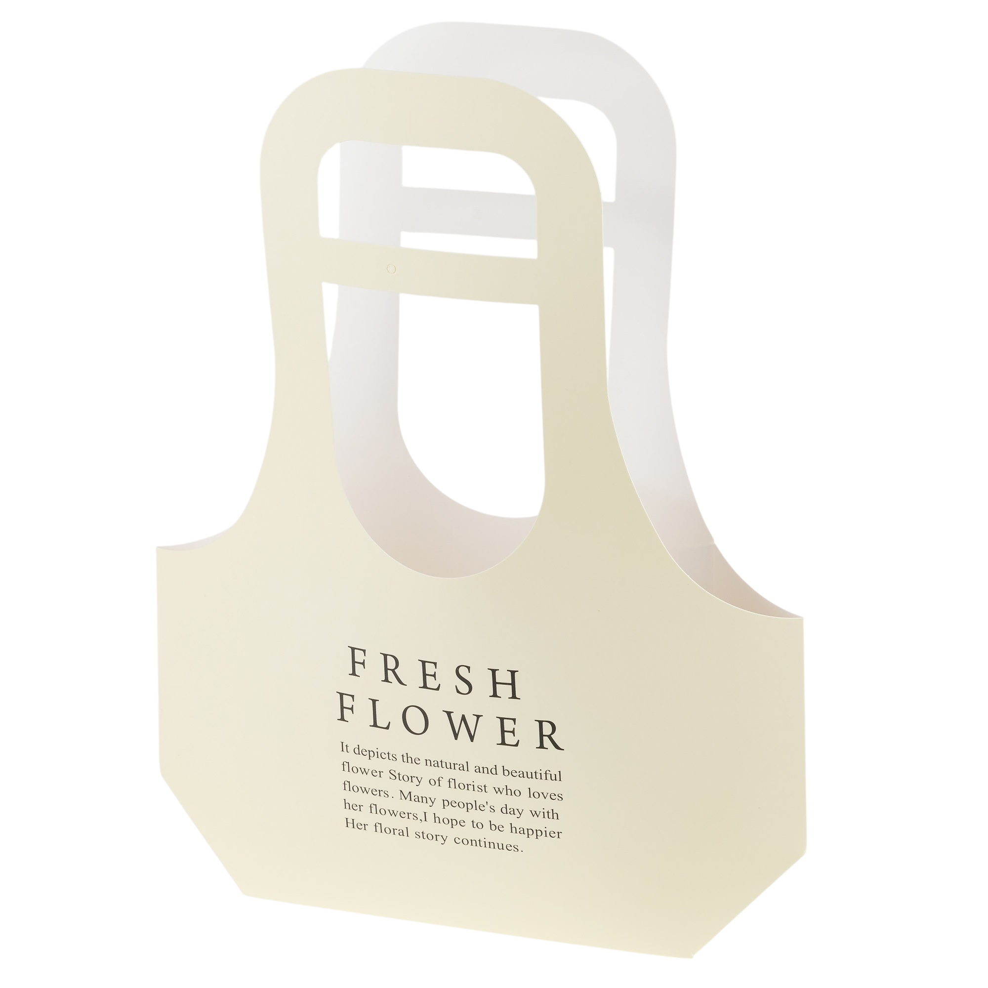 Сумка подарочная "Fresh Flowers" (картон), 31,5x10xH41 см, набор (10 шт) Кремовый