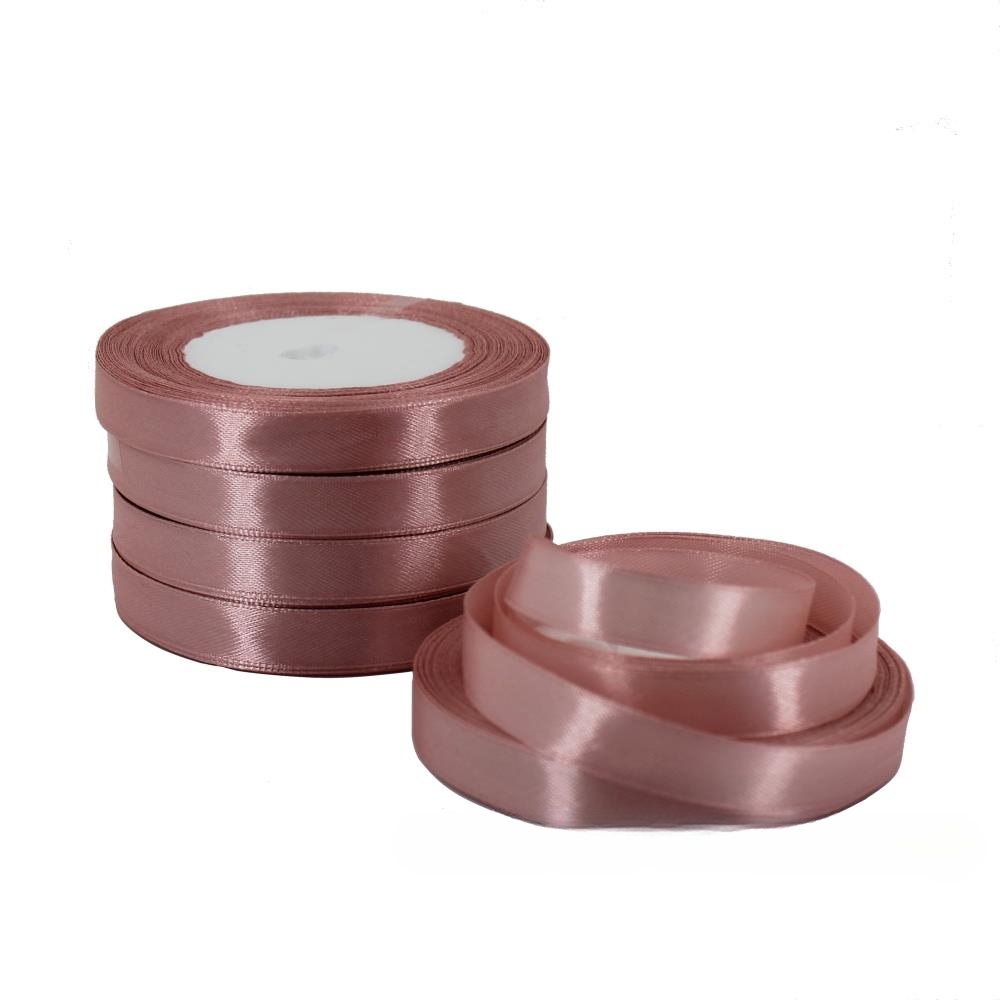 Лента атлас, 12 ммx25 ярд Пудровый