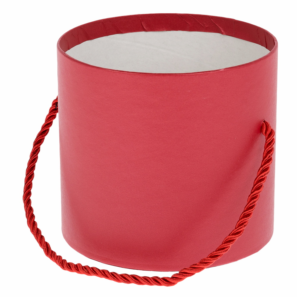 Коробка шляпная, D12,5xH12 см, без крышки Красный