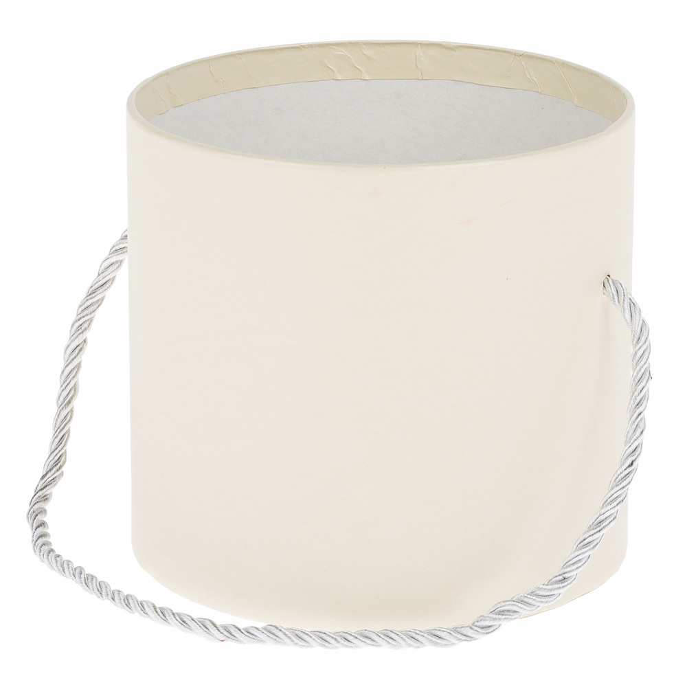 Коробка шляпная, D12,5xH12 см, без крышки Молочный