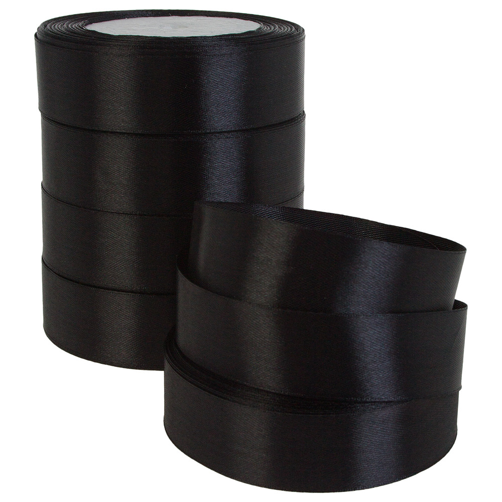 Лента атлас, 25 ммx25 ярд Черный