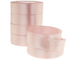 Лента атлас, 25 ммx25 ярд Пудровый-розовый
