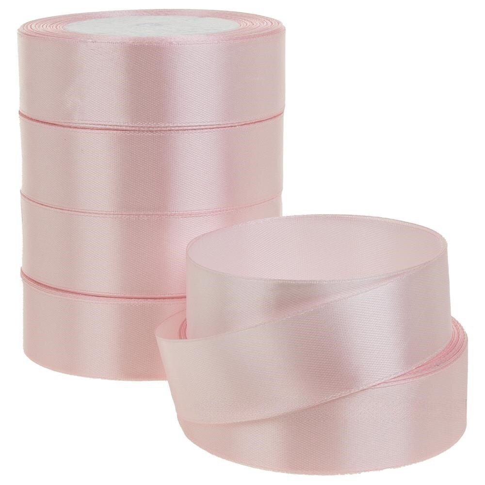 Лента атлас, 25 ммx25 ярд Светло-розовый