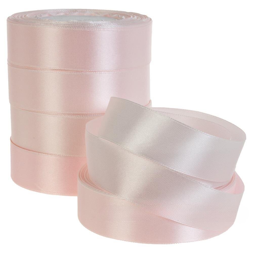 Лента атлас, 25 ммx25 ярд Светло-розовый
