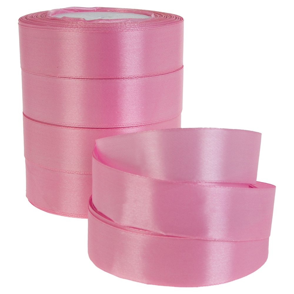 Лента атлас, 25 ммx25 ярд Светло-розовый