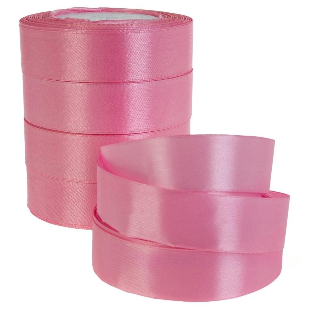 Лента атлас, 25 ммx25 ярд Светло-розовый