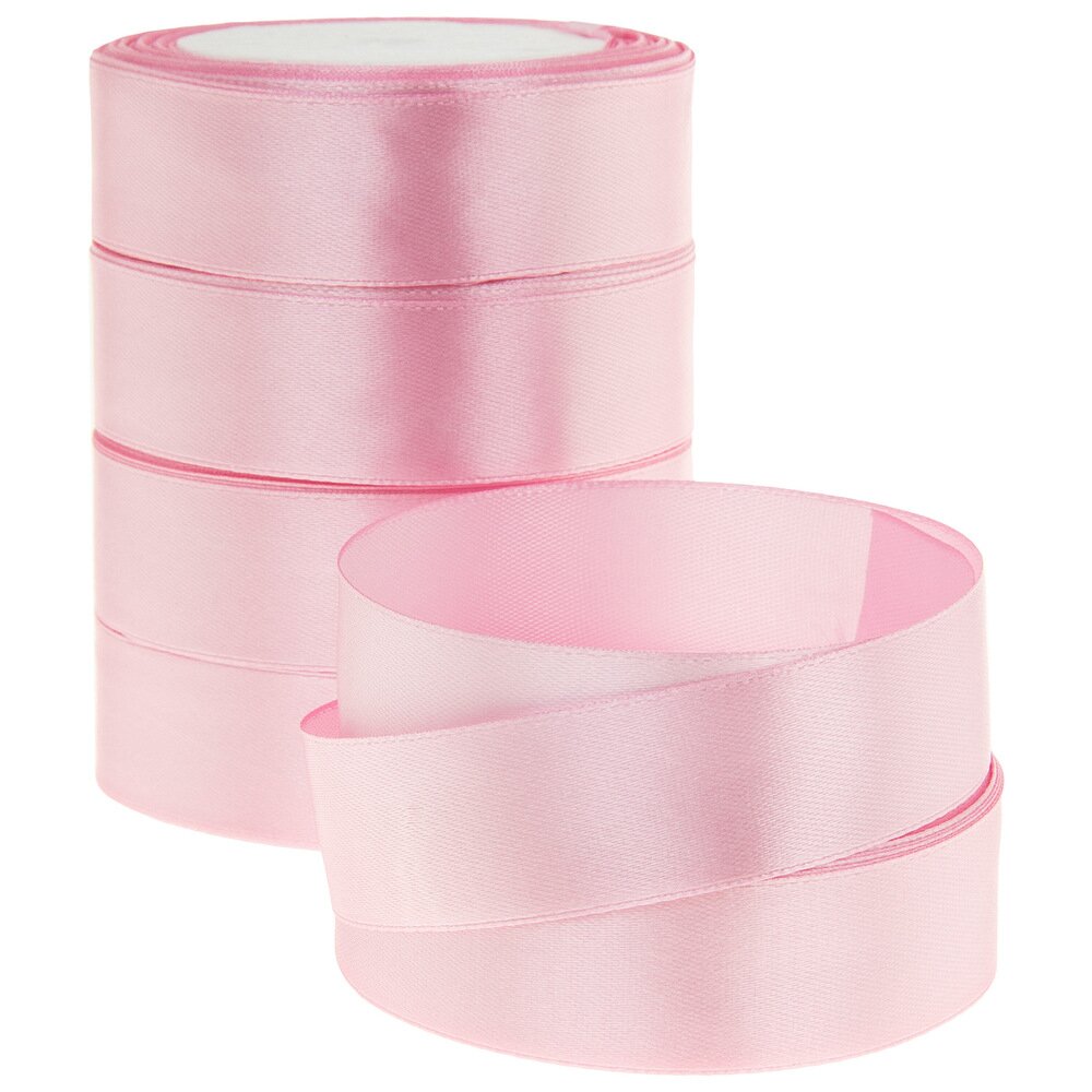 Лента атлас, 25 ммx25 ярд Розовый