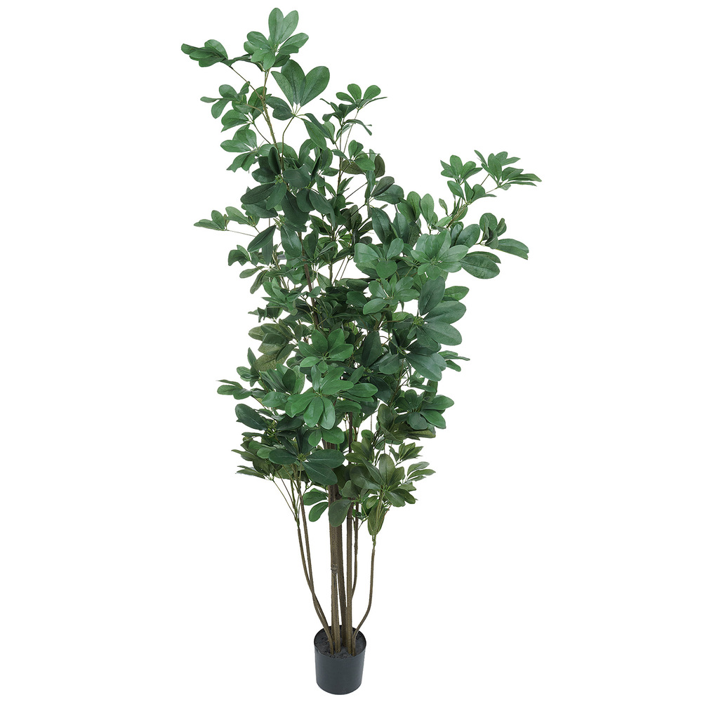 Дерево искусственное в кашпо "Шеффлера", Н180 см, 1022 листа Зеленый