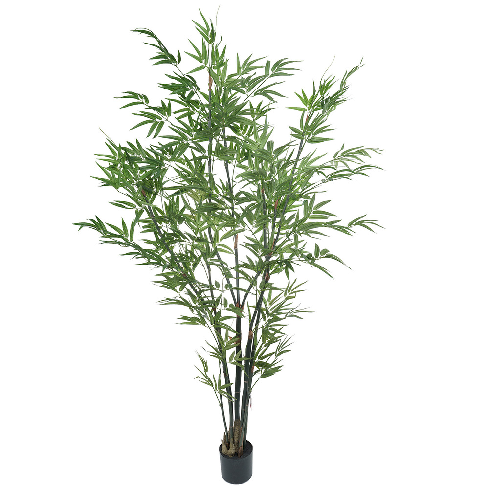Дерево искусственное в кашпо "Бамбук", H180 см, 1065 листьев Зеленый