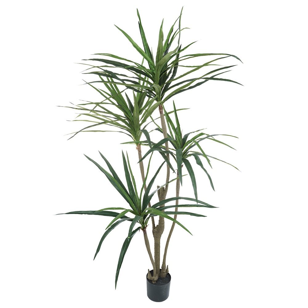 Растение искусственное в кашпо "Юкка", H150 см, 4 ветки, 102 листа Зеленый